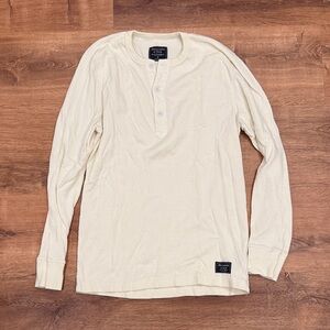 Abercrombie & Fitch Cream Long Sleeve Henley